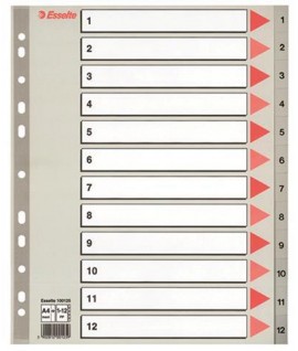 DIVISORI NUMER. 1-12 A4 PLAST.