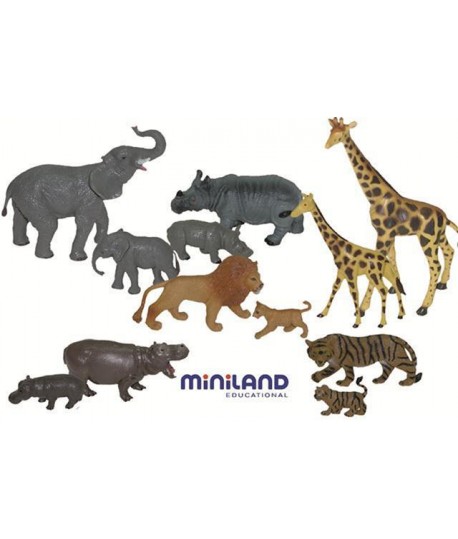 MINILAND 25137 ANIMALI DELLA SAVANA 12PZ