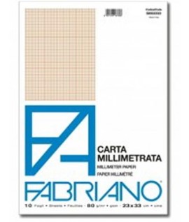 BLOCCO MILLIMETRATA FABRIANO A4 10 FF
