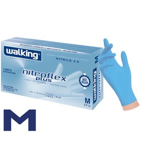 GUANTI MONOUSO NITRILE BLU M 100PZ