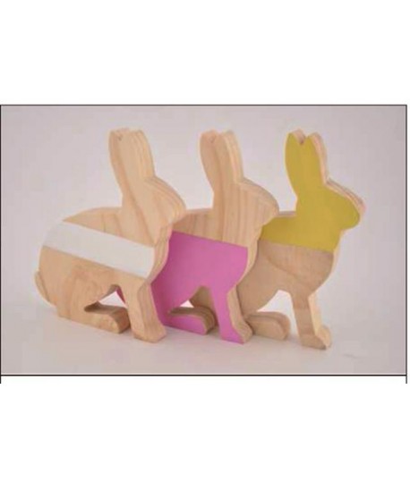 CONIGLIO LEGNO COLORATO 18*15 A146545099