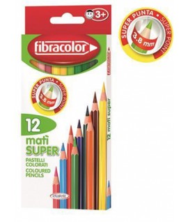 PASTELLI FIBRACOLOR MATI'SUPER 12 COL.