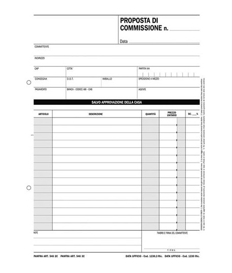 BLOCCO PROP. COMMISSIONE 2C A5 DU16382C0