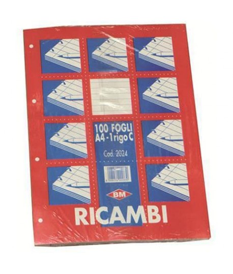 RICAMBIO MAXI FOGLI FORATI A4 100FF C