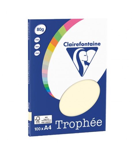 CARTA TROPHEE 80G A4 AVORIO 4104 100FF