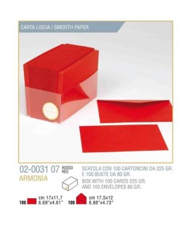 BIGLIETTO ARMONIA 11*17 100/100 ROSSO