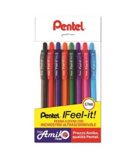 PENNA SFERA PENTEL FEEL-IT ASSORT BL.8