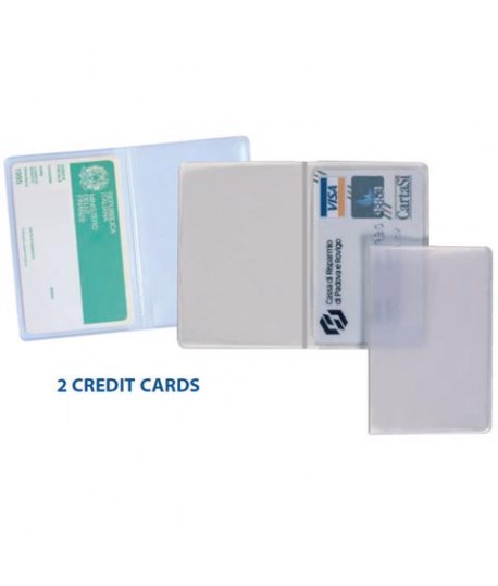 CUSTODIA A LIBRO 2 C.CARD TRASP. 25PZ