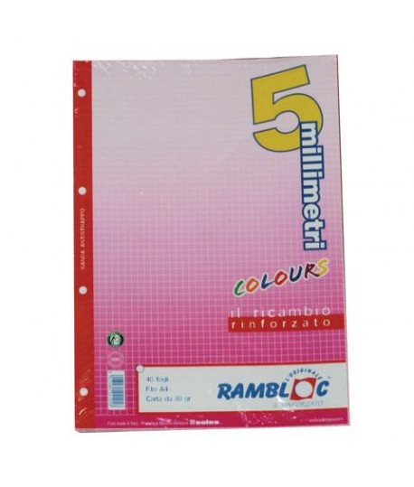 RICAMBIO RINFORZATO A4 80G 5M ROSA 40FF