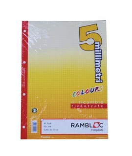 RICAMBIO RINFORZATO A4 80G 5M GIALLO 40F