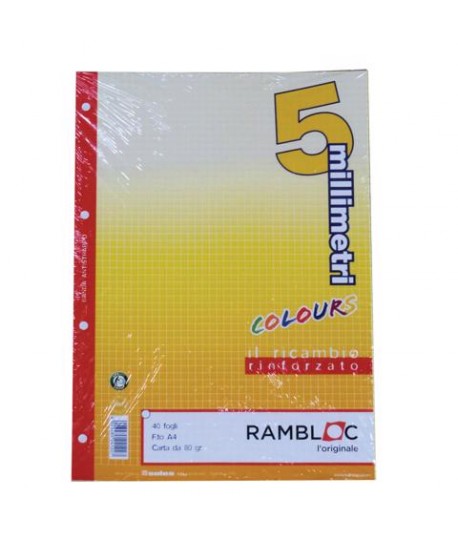 RICAMBIO RINFORZATO A4 80G 5M GIALLO 40F