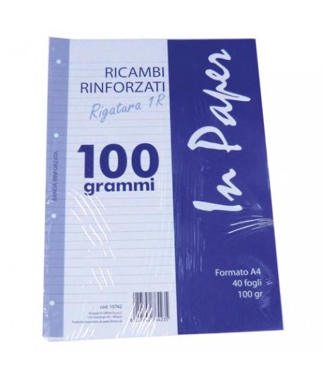 RICAMBIO A4 RINFORZATO 100GR 40FF 1R