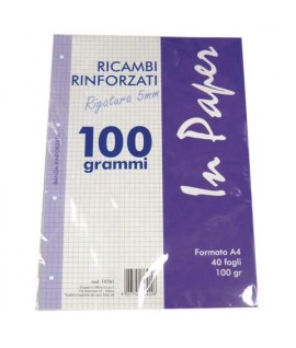 RICAMBIO A4 RINFORZATO 100GR 40FF 5MM