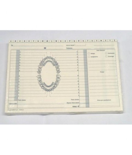 SCHEDA PER DENTISTI 24X17 100PZ