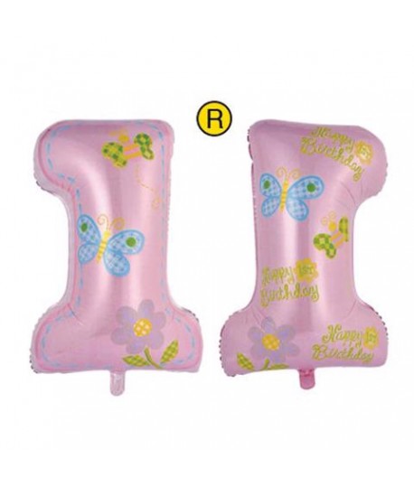 GONFIABILE JUMBO FOIL "1" ROSA 2272R