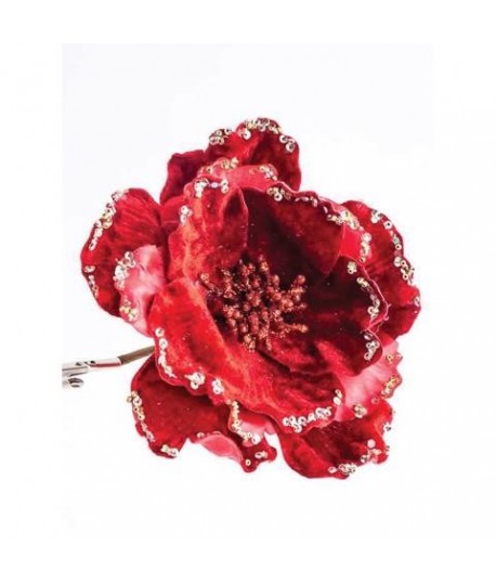 FIORE MAGNOLIA ROSSA C/CLIP CM16 128504