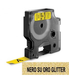 NASTRO DYMO D1 12MM 3M NERO/ORO GLITTER