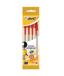 PENNA SFERA BIC CRISTAL ROSSO BL.4PZ