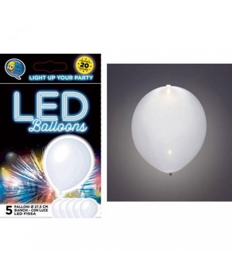 PALLONI GONF. C/LED BGM CM27 BIANCO 5PZ