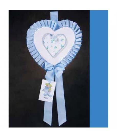 FIOCCO NASCITA CUORE F042 AZZURRO