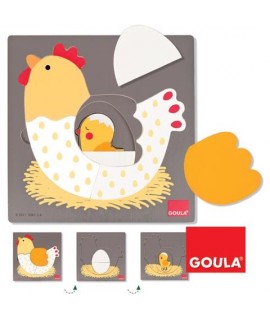 GOULA 53027 PUZZLE GALLINA LEGNO