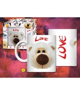 TAZZA CERAMICA LOVE ORSACCHIOTTO BIANCO