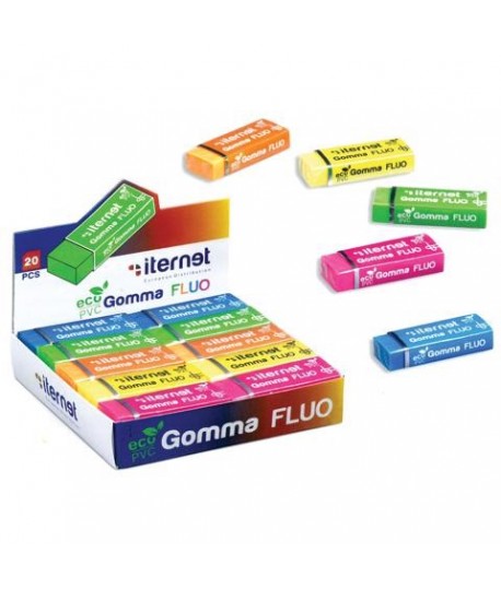 GOMME FLUO X MATITA ITERNET 5012 20PZ.