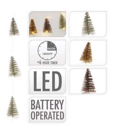 GHIRLANDA LED 6 ALBERI 12L BATTERIA