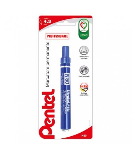 MARCATORE PENTEL N50 P.TONDA BLU BL.1