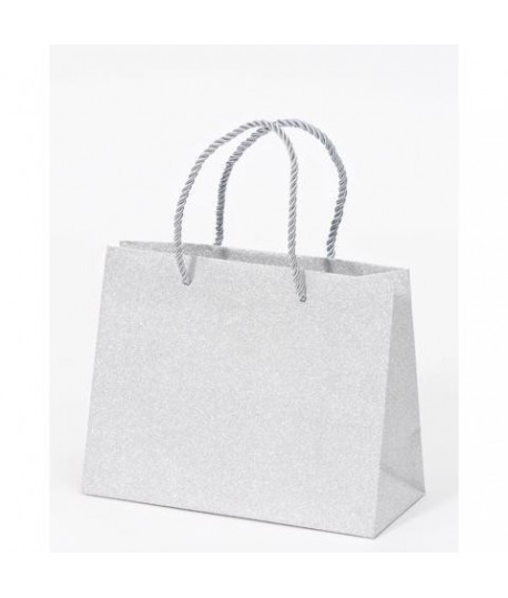 SHOPPER STAR GLITTER BIANCO 23X10X18H