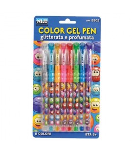 BIRO NIJI 5302 GLITTER 8PZ INK PROFUMATO