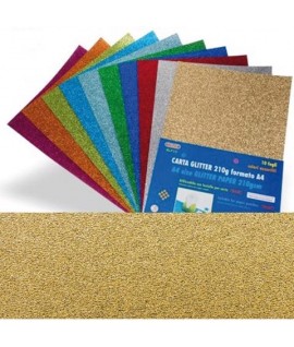 CARTA GLITTER WILER A4 210G ORO 10FF