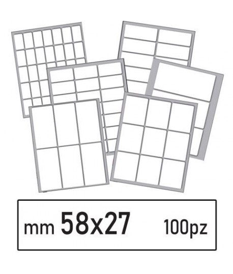 ETICHETTE BIANCHE 43 MM 58*27 100PZ