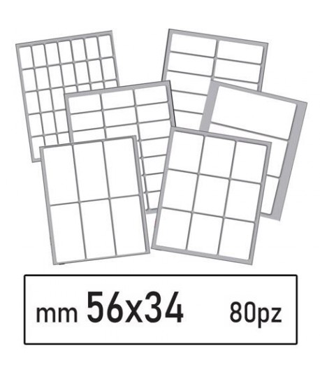 ETICHETTE BIANCHE 41 MM 56*34 80PZ