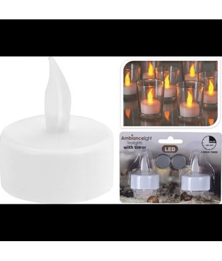 CANDELA TEALIGHT 2PZ BATT+TIMER AX599990