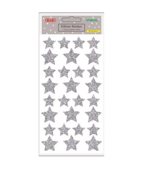 STICKERS WILER STELLINE GLITTER ARGENTO
