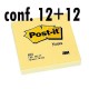 POST-IT 3M 654 MM76X76 GIALLO 12+12PZ