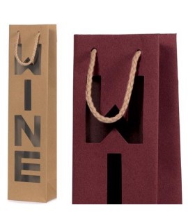 SHOPPER WINE KRAFT BORDEAUX 12PZ 9*37+8