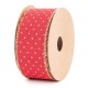 NASTRO REG ROSSO POIS ORO H38X10MT 22608