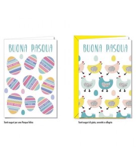 BIGLIETTO BUONA PASQUA CROMO 6422 12PZ